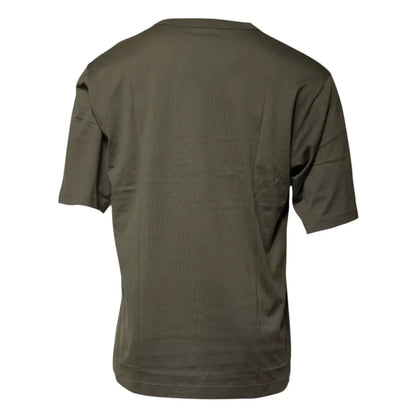 Dolce & Gabbana Army Green DG Love Cotton Crew Neck T-shirt