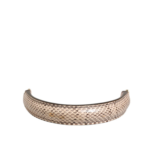 Dolce & Gabbana Beige Brown Snakeskin Leather Gold Ring Shoulder Strap for handbags, elegant genuine Ayers leather with tags.