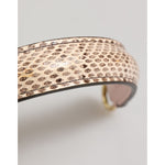 Dolce & Gabbana Beige Brown Snakeskin Leather Gold Ring Shoulder Strap with luxury Ayers leather texture.