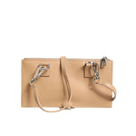 Dolce & Gabbana Beige Calfskin Leather Large Crossbody Card Holder Wallet with lanyard strap and keyring attachment, back view