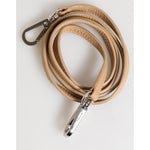 Lanyard strap of Dolce & Gabbana Beige Calfskin Leather Large Crossbody Card Holder Wallet with metal clasp.