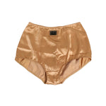 Dolce & Gabbana Beige Silk Stretch High Waist Girdle Underwear with logo details