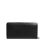Dolce & Gabbana Black Brown Exotic Leather Men Continental Clutch Wallet with zip-around design and logo plaque
