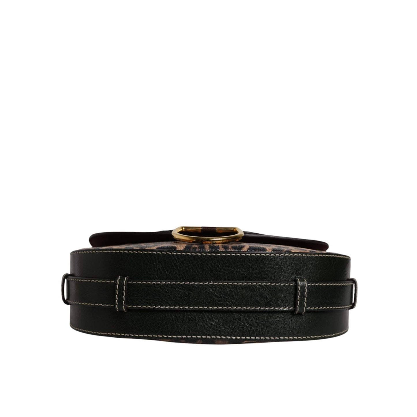 Dolce & Gabbana Black Brown Leopard Leather Shoulder Strap Bag