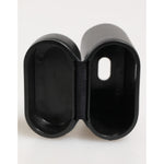 Dolce & Gabbana Black Calfskin Leather Logo Print Flip Holder Airpods Case open view