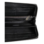 Interior view of Dolce & Gabbana Black Calfskin Leather Logo Zip Around Continental Wallet with card slots and coin pocket.