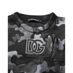 Dolce & Gabbana Black Camouflage Round Neck Sweatshirt Sweater featuring logo and premium camouflage design, perfect for urban style layering.
