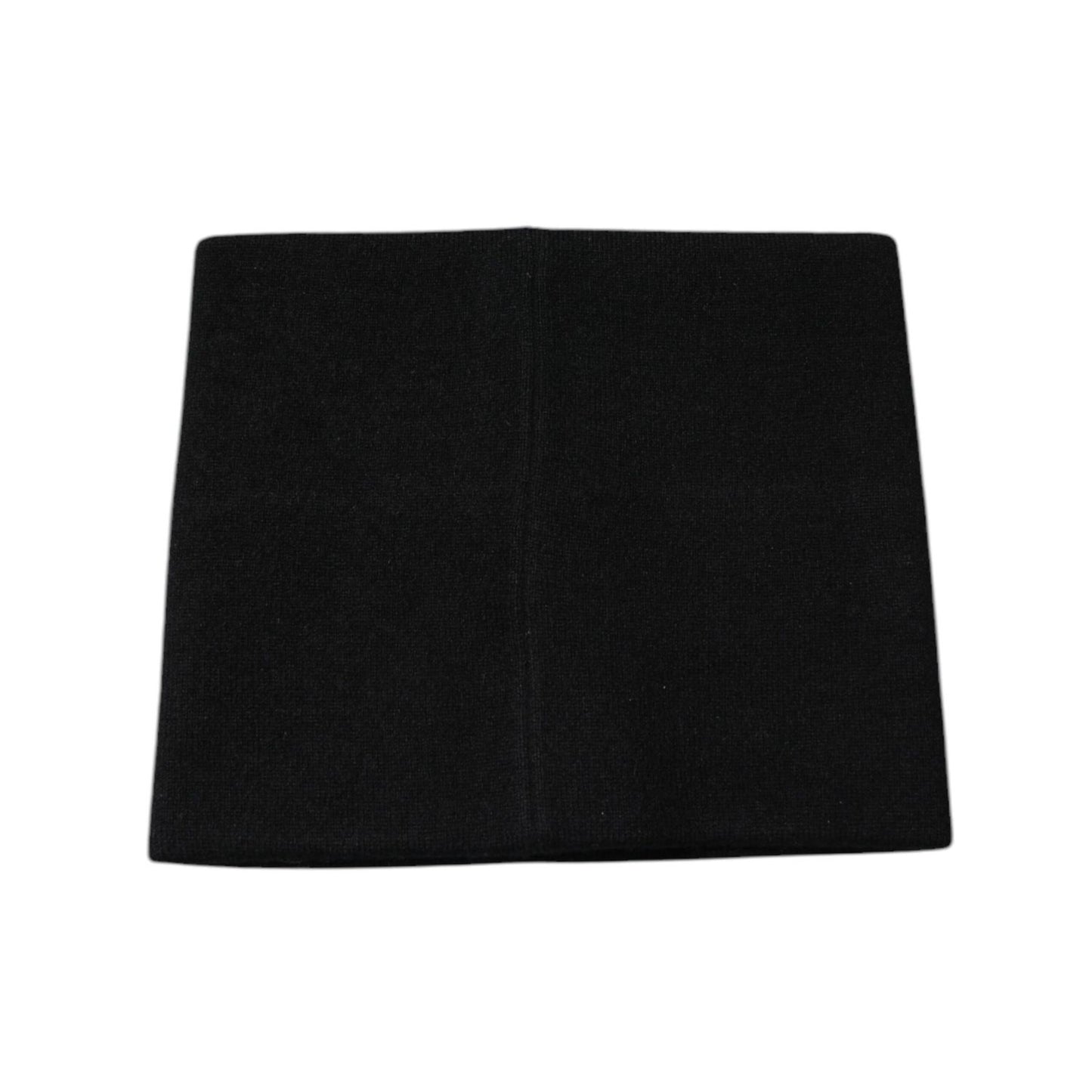 Dolce & Gabbana Black Cashmere DG Logo Square Handkerchief Scarf in black, 100% cashmere, 20cm x 20cm, luxury Italian accessory.