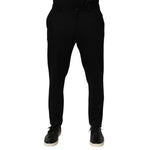 Dolce & Gabbana Black Cashmere Dress Formal Men Trouser Pants with tailored fit, zip-button closure, and side pockets for elegant occasions