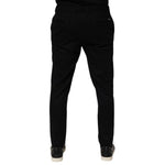 Dolce & Gabbana Black Cashmere Dress Formal Men Trouser Pants back view