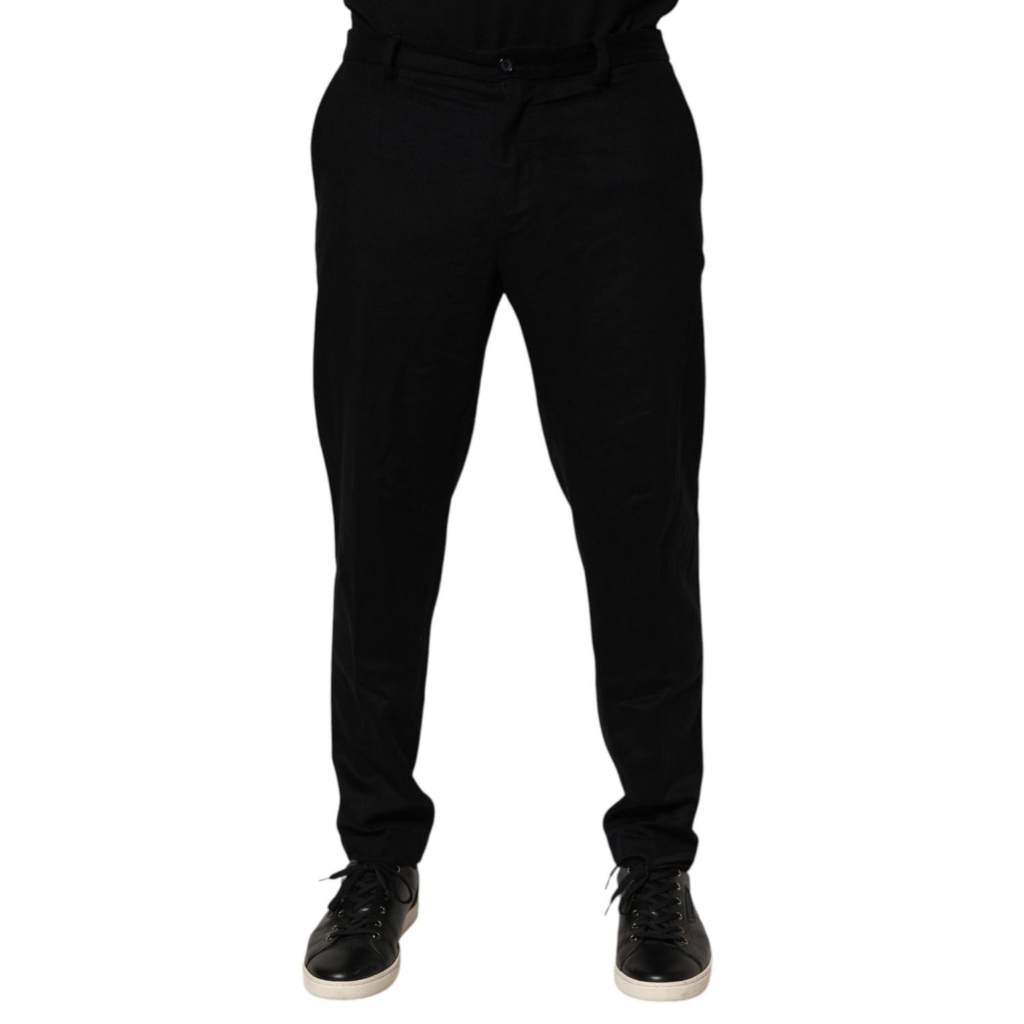 Dolce & Gabbana Black Cashmere Dress Formal Trouser Pants for upscale events. Luxurious and tailored for refined style.