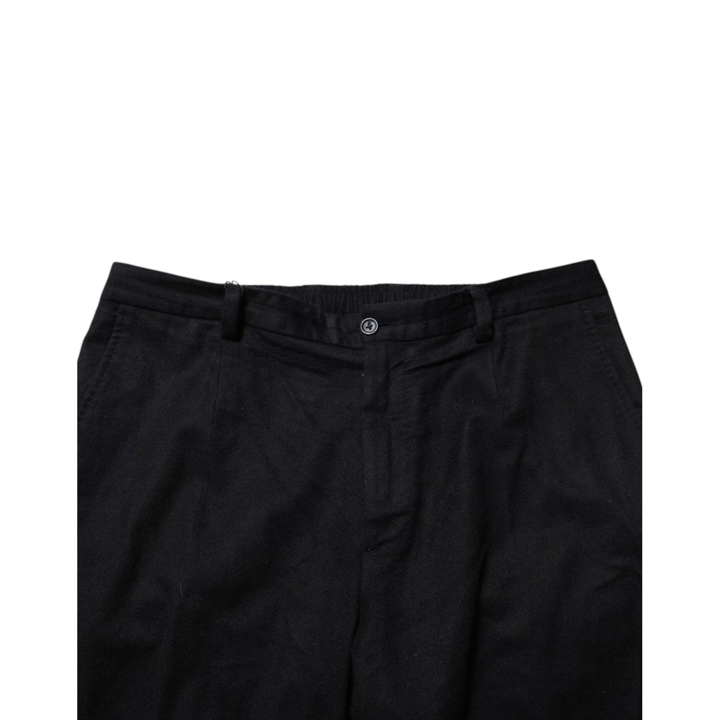 Dolce & Gabbana Black Cashmere Dress Formal Trouser Pants with tailored fit and zip-button closure, ideal for formal and business occasions.