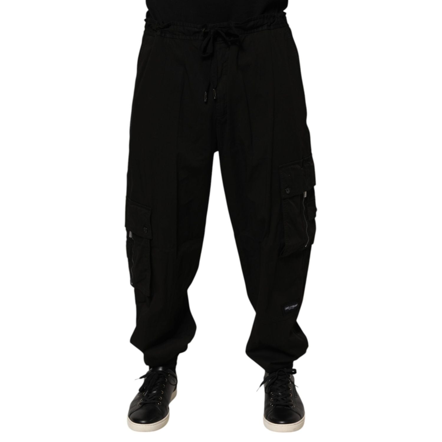 Dolce & Gabbana Black Cotton Cargo Jogger Sweatpants Pants