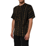 Dolce & Gabbana Black Cotton Coin Print Crew Neck T-shirt with unique design