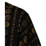 Dolce & Gabbana Black Cotton Coin Print Crew Neck T-shirt showing detailed coin pattern on a premium cotton fabric.