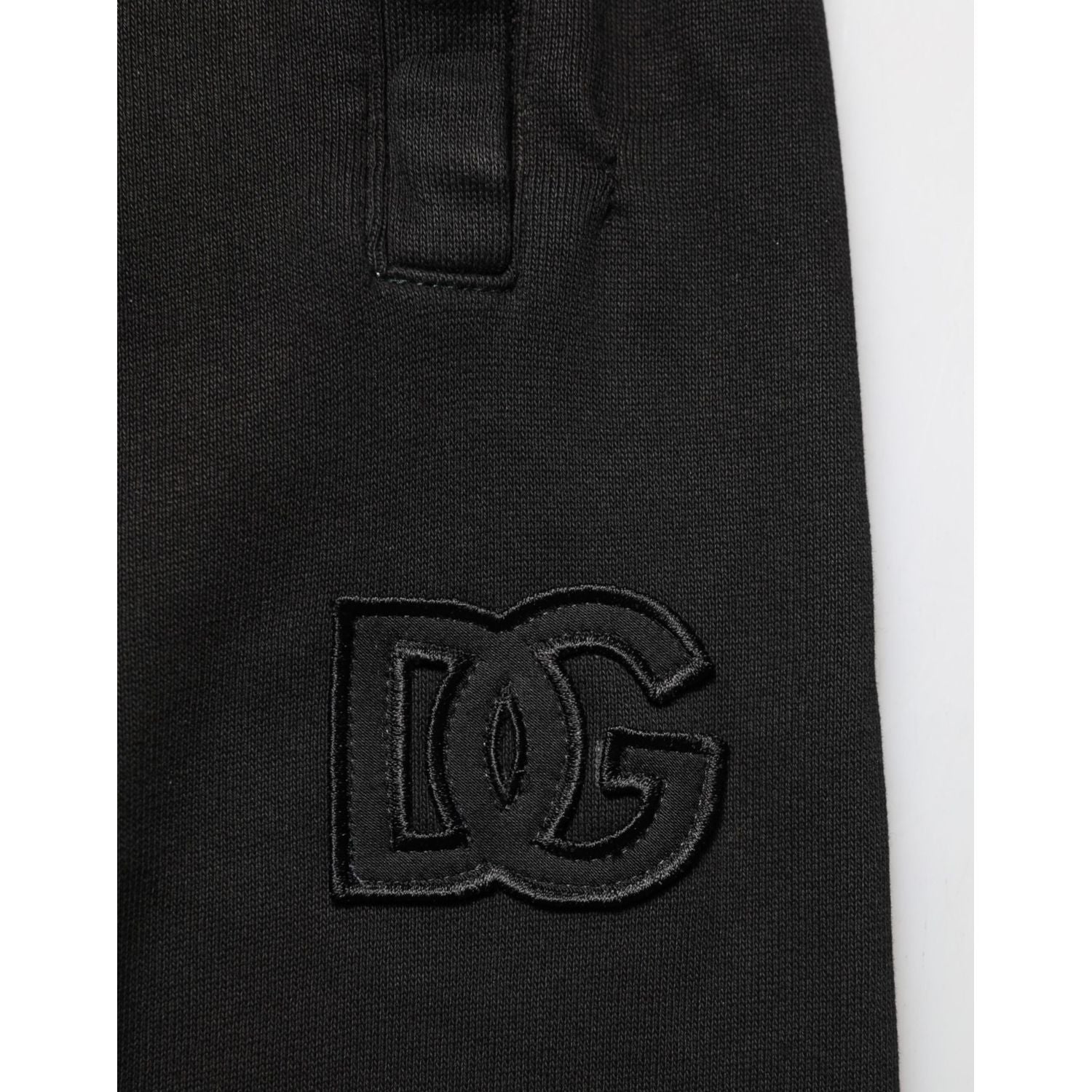 Dolce & Gabbana Black Cotton DG Logo Men Jogger Pants