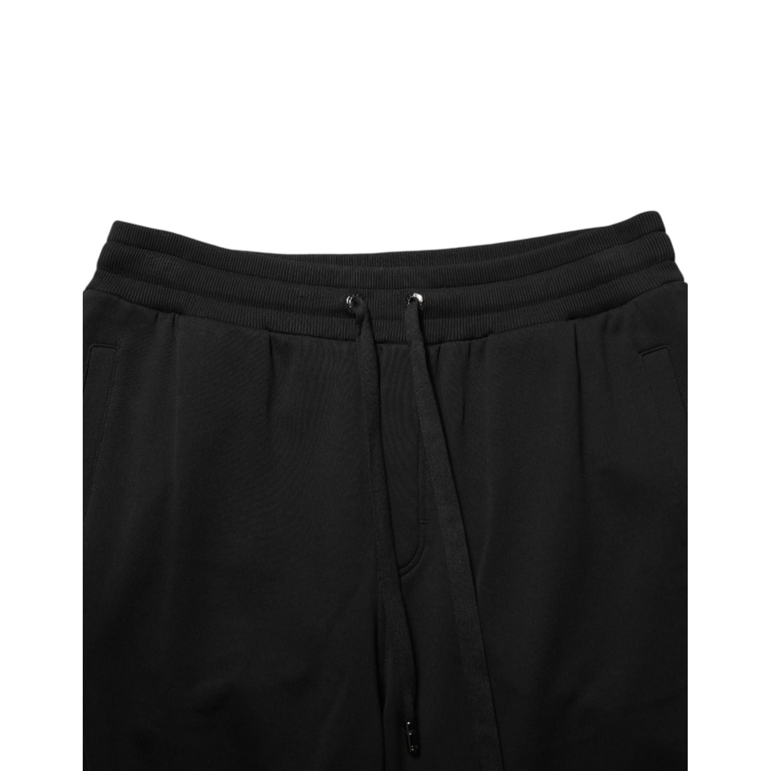 Dolce & Gabbana Black Cotton Drawstring Logo Sweatpants Pants
