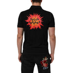 Dolce & Gabbana Black Cotton Graphic Print PoloShirt T-shirt with logo detail, featuring a bold graphic design on the back.