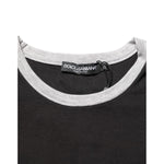 Dolce & Gabbana Black Cotton Logo Print Men Crew Neck T-shirt