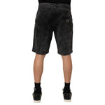 Dolce & Gabbana Black Cotton Mid Waist Denim Men Bermuda Short back view