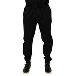 Dolce & Gabbana Black Cotton Stretch Casual Trouser Pants showcasing tailored fit and modern style for versatile occasions.