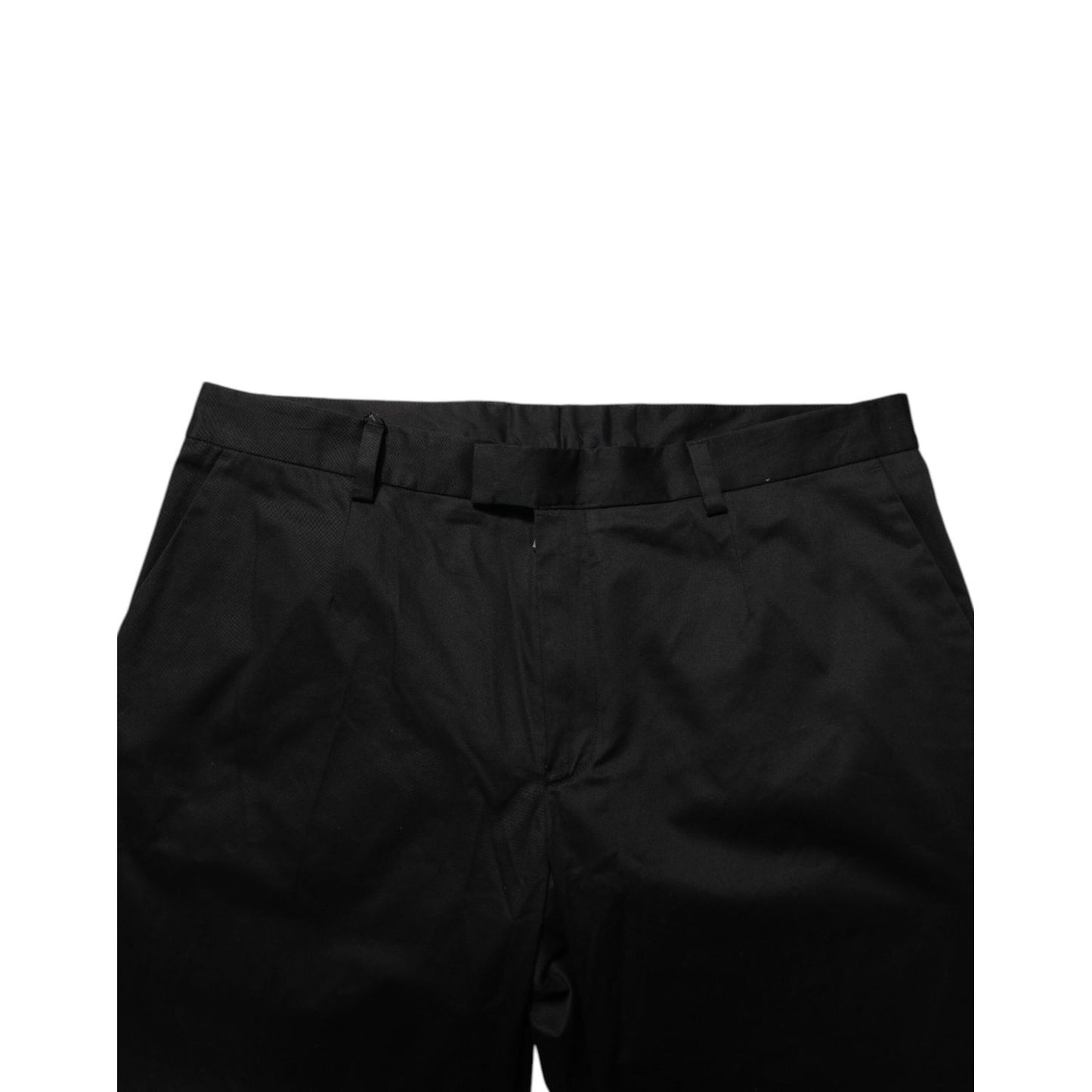 Dolce & Gabbana Black Cotton Stretch Casual Trouser Pants showcasing tailored silhouette and comfort.
