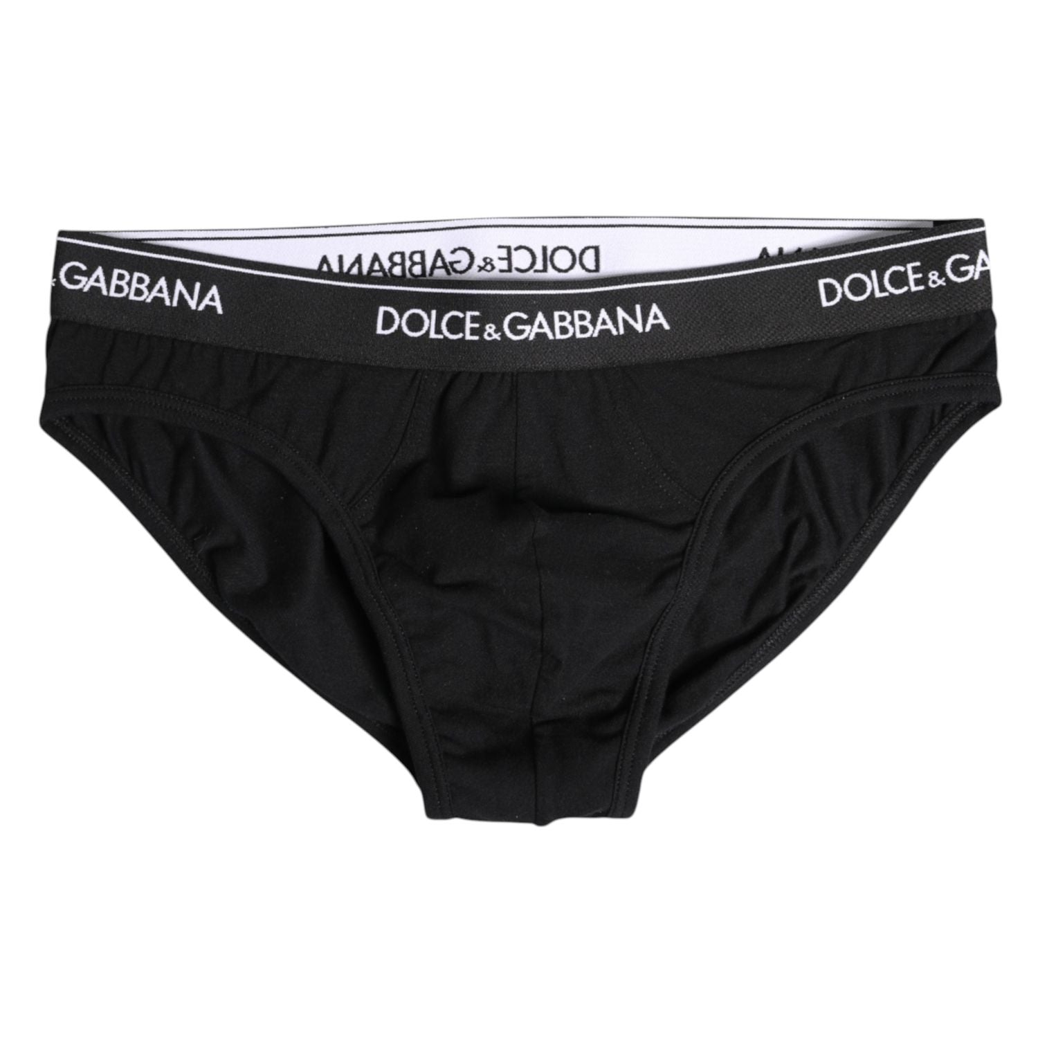 Dolce & Gabbana Black Cotton Stretch Regular Brief Underwear