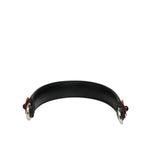 Dolce & Gabbana Black Embellished Leather Bag Handle Women Shoulder Strap, calf leather, Italian-made accessory with logo details.