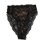 Dolce & Gabbana Black Floral Lace Mesh High Brief Panty Underwear, sheer Italian lace, high-waist style