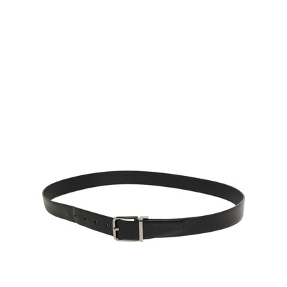 Dolce & Gabbana Black Leather Classic Metal Buckle Men Belt