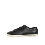 Dolce & Gabbana Black Leather Lace Up Low Top Sneakers Shoes featuring smooth design and logo details, perfect for everyday style.