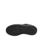 Dolce & Gabbana Black Leather Studded Low Top Sneakers Shoes rubber sole view from below.