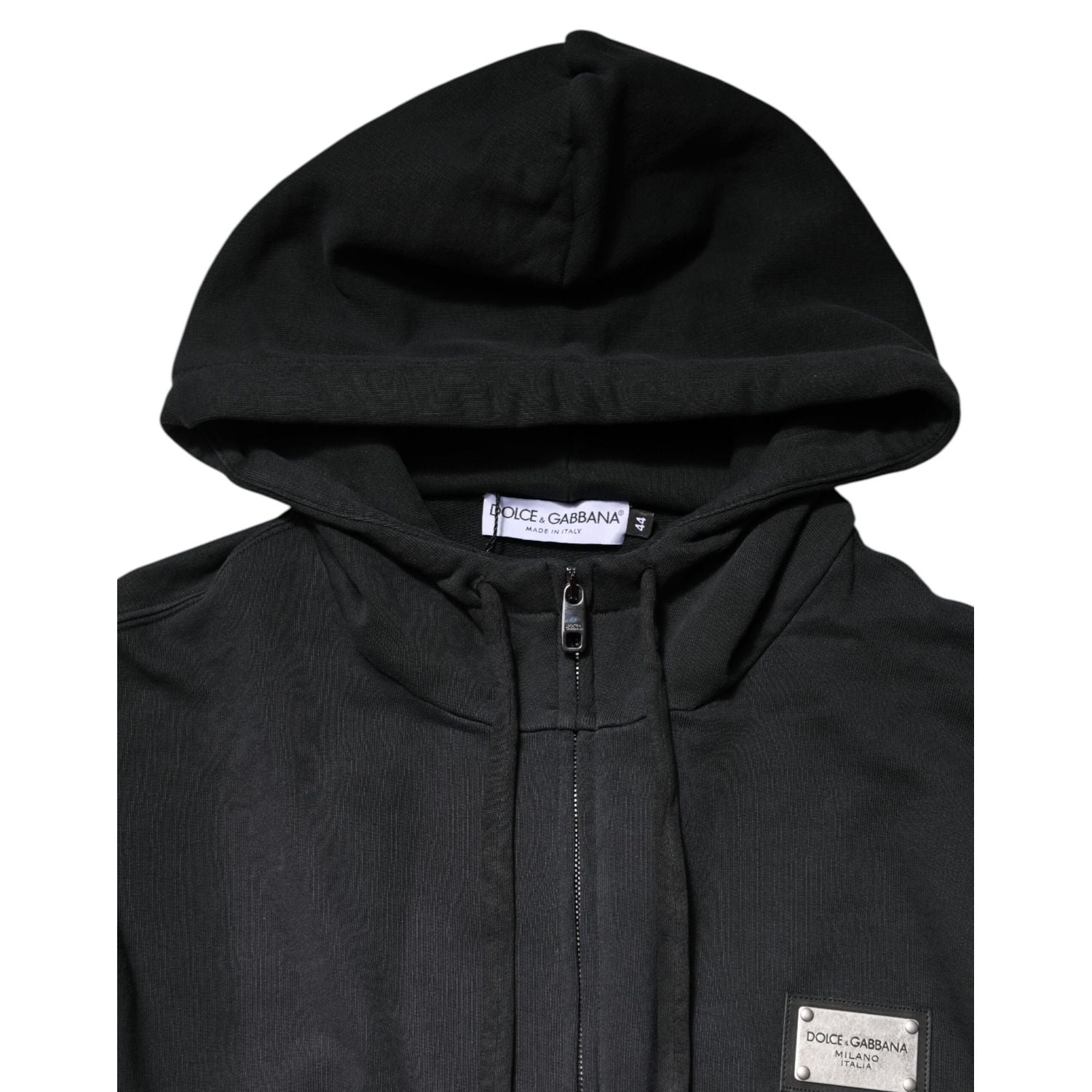 Dolce & Gabbana Black Logo Full Zip Hooded Sweatshirt Sweater