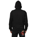 Back view of Dolce & Gabbana Black Logo FullZip Hooded Sweatshirt Sweater showcasing design and fit, premium streetwear style.