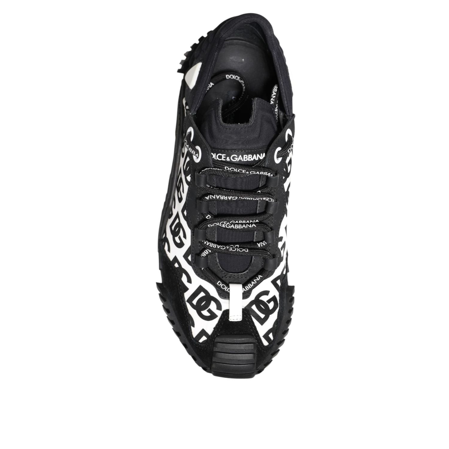 Dolce & Gabbana Black Logo Lace Up Low Top NS1 Sneakers Shoes
