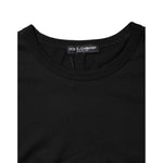 Dolce & Gabbana Black Logo Patch Cotton Crew Neck T-shirt