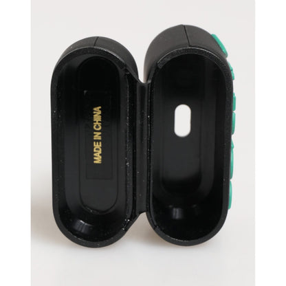 Dolce & Gabbana Black Mint Rubber Logo Embossed Accessory Airpods Case