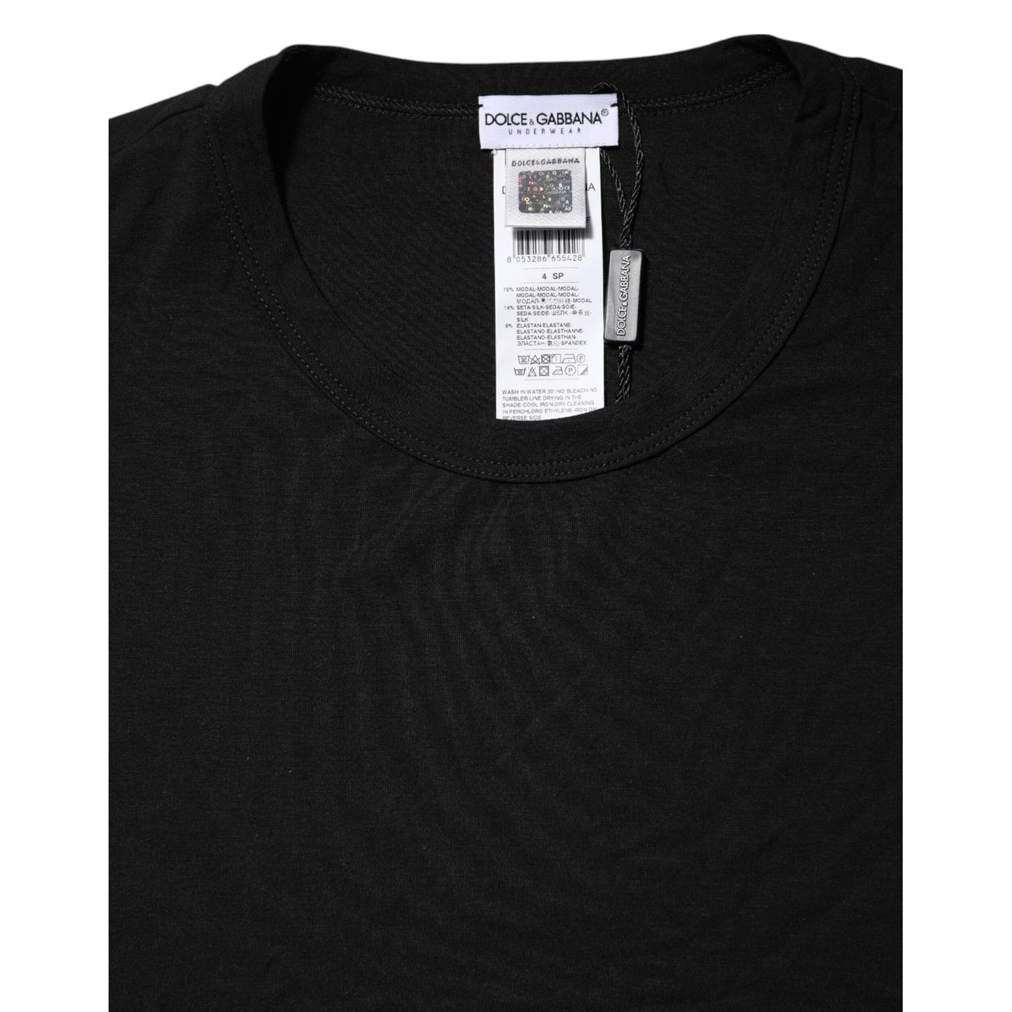 Dolce & Gabbana Black Modal Men Crew Neck Underwear T-shirt