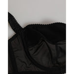 Dolce & Gabbana Black Nylon Underwired Balconette Bra Underwear