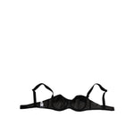 Dolce & Gabbana Black Nylon Underwired Balconette Bra Underwear