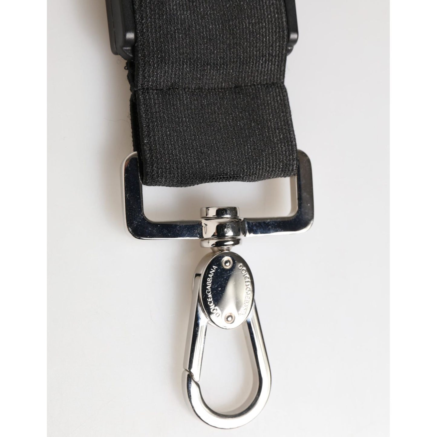 Dolce & Gabbana Black Polyester Stretch Rubberised DG Logo Men Keychain