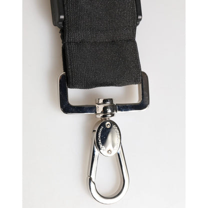 Dolce & Gabbana Black Polyester Stretch Rubberised DG Logo Men Keychain