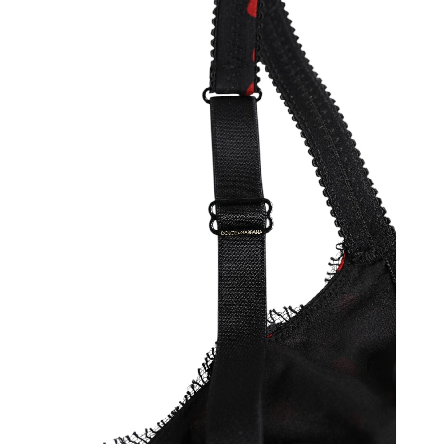 Dolce & Gabbana Black Red Polka Dot Underwired Balconette Underwear