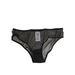 Dolce & Gabbana Black Sheer Mesh Lace Bikini Briefs Underwear, Italian-made luxurious sheer design with logo details.