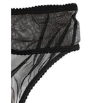Dolce & Gabbana Black Sheer Mesh Lace Bikini Briefs Underwear made in Italy, showcasing intricate lace design and quality craftsmanship.