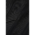 Close-up of Dolce & Gabbana Black Sheer Mesh Long Sleeve Jumpsuit Bodysuit Dress fabric detail.