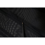 Close-up of Dolce & Gabbana Black Sheer Mesh Long Sleeve Jumpsuit Bodysuit Dress fabric texture.