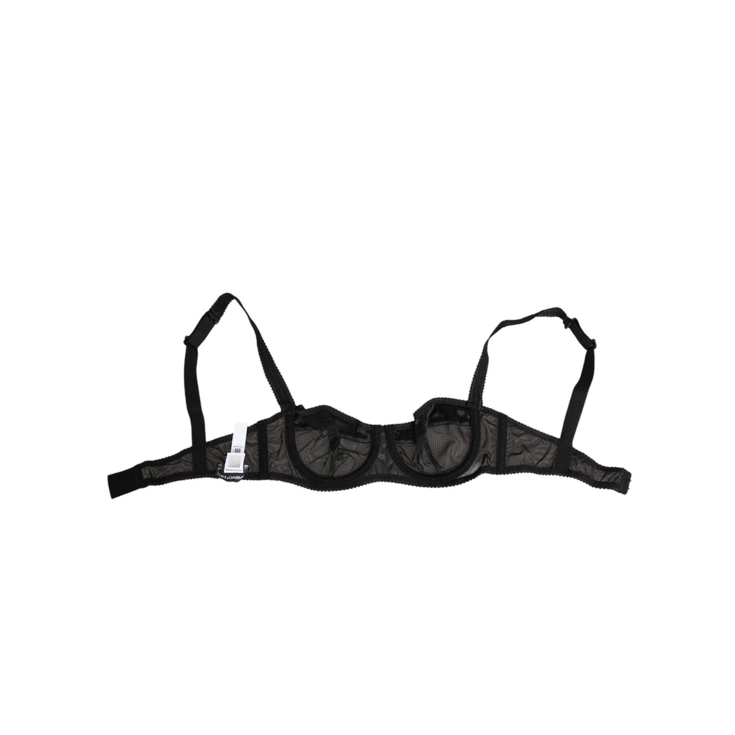 Dolce & Gabbana Black Sheer Mesh Underwire Bra Underwear