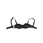 Dolce & Gabbana Black Sheer Mesh Underwire Bra Underwear with adjustable straps and two hook closure.