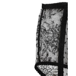 Dolce & Gabbana Black Sheer Polka Dot Lace High Waist Underwear close-up detail of lace pattern